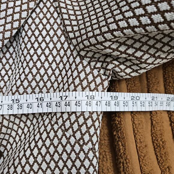 Judy Wayne Womens Vintage 60s Mod Diamond Knit Double Breasted Brown Overcoat 13 - Picture 11 of 12